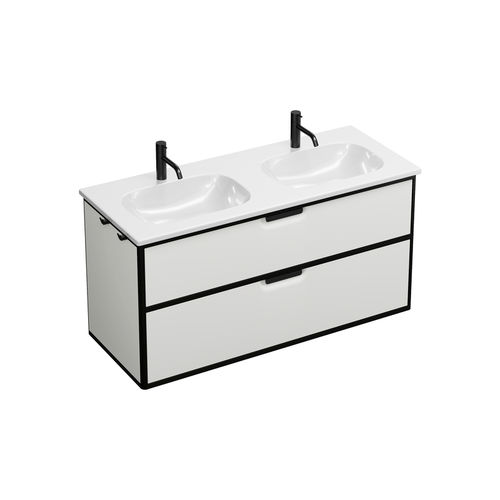 Einbauwaschbecken - SGUZ123 - Burgbad - Keramik / Aluminium / mit integriertem Handtuchhalter