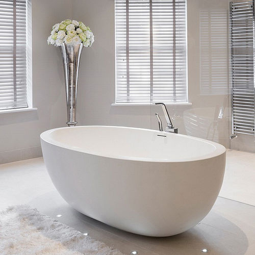 Ovale Badewanne - OCEANUS/ SLIPPER / PETIT SERIES - Castello Luxury Baths - freistehend / Verbundwerkstoff / weiß