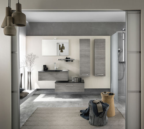 Modernes Badezimmer - ONDE - Delpha - Glas / Graphit / maßgefertigt