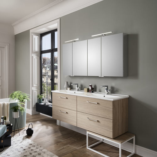 Modernes Badezimmer - ONDE - Delpha - Helleiche / Keramik / Nickel