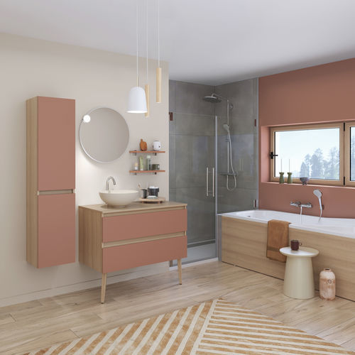 Modernes Badezimmer - INTUITIVE Terracotta mat - Delpha - Eiche / Eiche sandfarben / Keramik