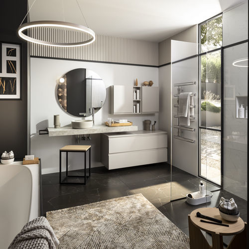 Modernes Badezimmer - Pure - Delpha - Holz / Ton / maßgefertigt