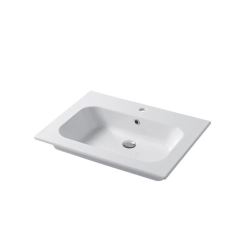 Einbauwaschbecken - QUBO : QS07151101 - Disegno Ceramica - Keramik / quadratisch / modern