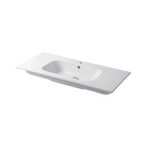 Einbauwaschbecken - QUBO : QS09651101 - Disegno Ceramica - Keramik / rechteckig / modern