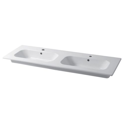 Einbauwaschbecken - QUBO : QS14d46101 - Disegno Ceramica - Keramik / doppelt / rechteckig
