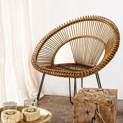 Moderner Stuhl - CAMILA - DRIGANI SRL - für Außenbereich / Rattan / Gestell aus pulverbeschichtetem Stahl