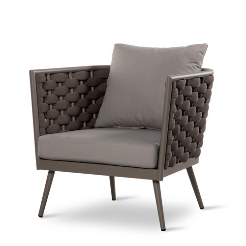 Moderner Sessel - CAPPUCCIO - DRIGANI SRL - Textilene / Aluminium / mit abnehmbarem Kissen