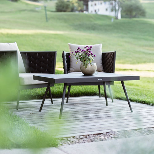 Moderner Couchtisch - CAPPUCCIO - DRIGANI SRL - Aluminium / Gestell aus Aluminium / rechteckig