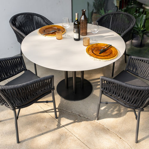 Moderner Tisch - JAMAICA - DRIGANI SRL - Blech / HPL / Gestell aus Metall