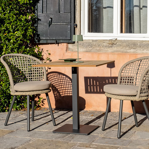 Moderner Tisch - ALASKA - DRIGANI SRL - HPL / Gestell aus Metall / quadratisch