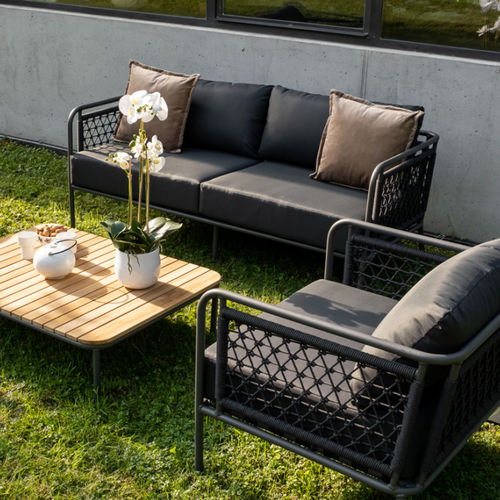 Modernes Sofa - CORTINA - DRIGANI SRL - Textilene / Kordel / mit abnehmbarem Kissen