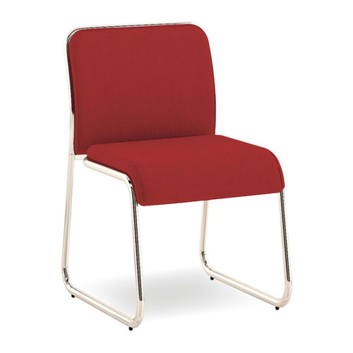 Moderner Stuhl - UF 183 - DRIGANI SRL - für den Innenraum / Stoff / Gestell aus verchromtem Metall
