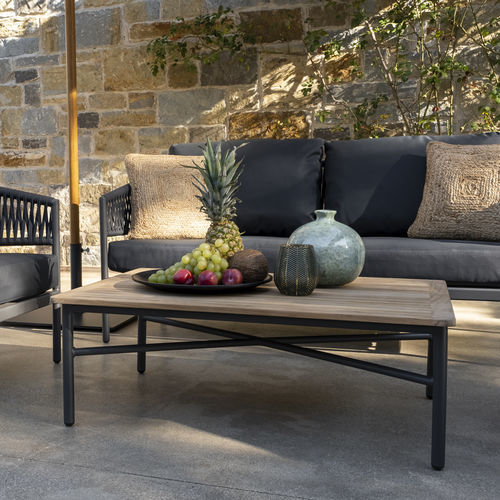 Moderner Couchtisch - GAIA-BELIZE - DRIGANI SRL - Holz / Gestell aus Metall / rechteckig