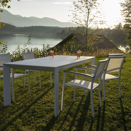 Moderner Stuhl - PETRA  - DRIGANI SRL - für Außenbereich / Teakholz / Aluminium