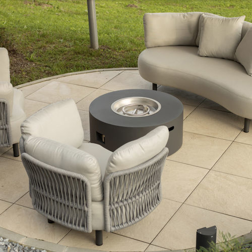 Garten-Feuerstelle / Gas - DRIGANI SRL - Aluminium / rund / schwarz