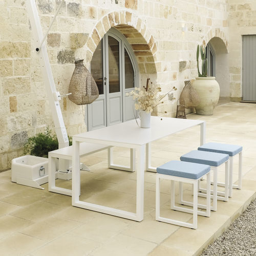 Moderner Tisch - COMFORT - DRIGANI SRL - Aluminium / Gestell aus Aluminium / rechteckig