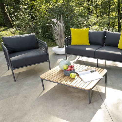 Moderner Couchtisch - CORTINA  - DRIGANI SRL - Holz / Gestell aus Metall / rechteckig