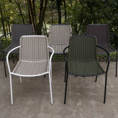 Moderner Stuhl - TIZI-KIWI - DRIGANI SRL - für Außenbereich / Kordel / Gestell aus pulverbeschichtetem Stahl