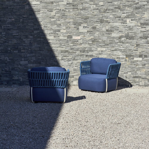 Moderner Sessel - SOFT ONE - DRIGANI SRL - Stoff / Aluminium / Kordel