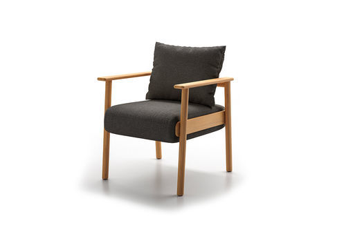 Moderner Sessel - Elio - DRIGANI SRL - Schaumstoff / Textilene / Teakholz