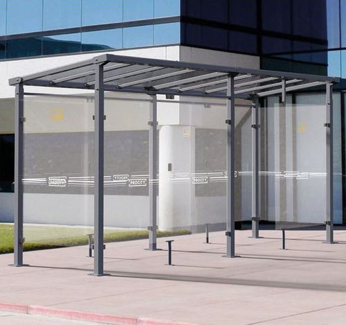 Raucherkabine für Außenbereich - MILAN - PROCITY - halboffen / Aluminium