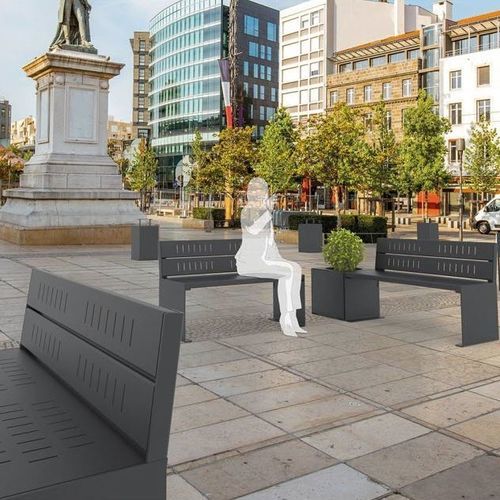 Moderne Bank für den öffentlichen Raum - KUBE. - PROCITY - galvanisiertem Stahl / Stahl / Zink