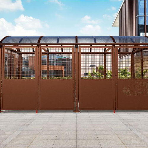 Gesicherter Fahrradunterstand - L - PROCITY - galvanisiertem Stahl / Aluminium / für öffentliche Bereiche