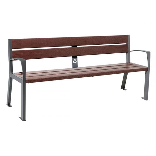 Moderne Bank für den öffentlichen Raum - SILAOS® 5 SLATS - PROCITY - Recyclingkunststoff / galvanisiertem Stahl / Stahl