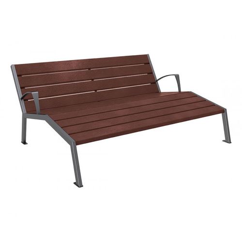Moderne Sonnenliege - SILAOS® - PROCITY - galvanisiertem Stahl / Recyclingkunststoff / Recyclingkunststoff