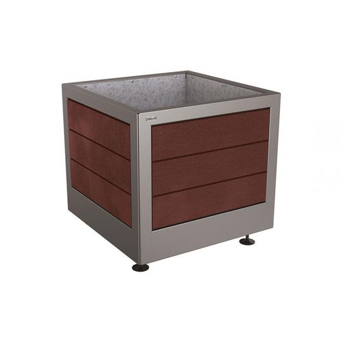 Recyclingkunststoff-Pflanzkübel - SILAOS® - PROCITY - galvanisiertem Stahl / aus lackiertem Stahl / quadratisch