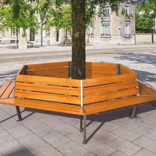 Holzbaumschutz - SILAOS® - PROCITY - Stahl / mit integrierter öffentlicher Bank