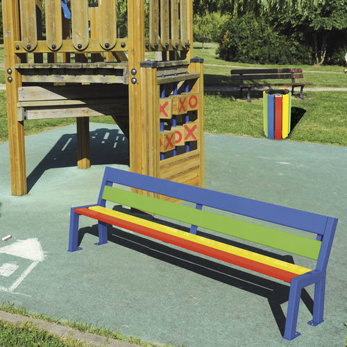 Moderne Gartenbank - Nursery &amp; junior Silaos&reg; - PROCITY - Tropenholz / Stahl / Zink