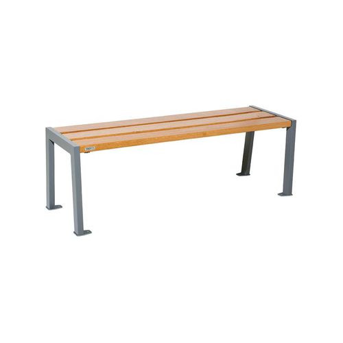 Moderne Bank für den öffentlichen Raum - Silaos® - PROCITY - Eiche / Mahagoni / galvanisiertem Stahl