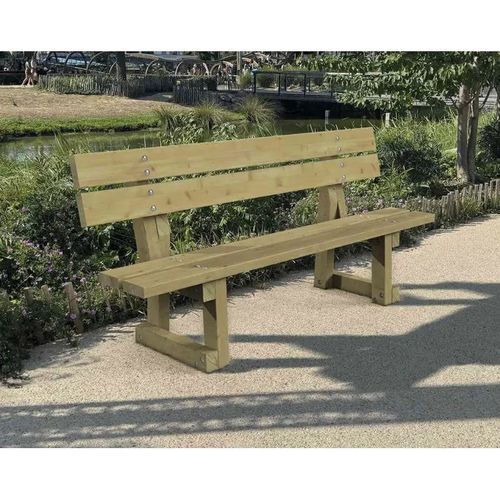 Bank für den öffentlichen Raum / minimalistisches Design - PORTO - PROCITY - Holz / mit Rückenlehne / für Außenbereich