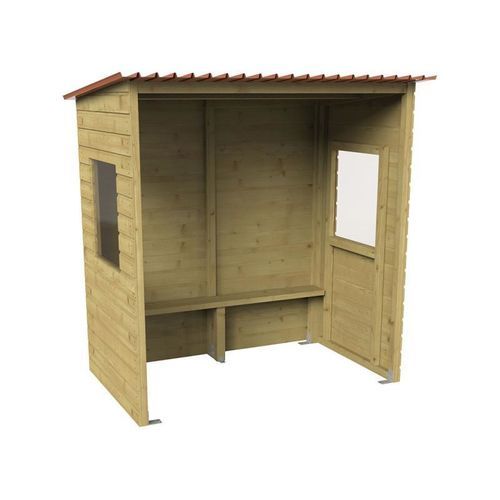 Plexiglas®-Buswartehalle - Turin - PROCITY - verzinkter Stahl / Holz / aus lackiertem Stahl