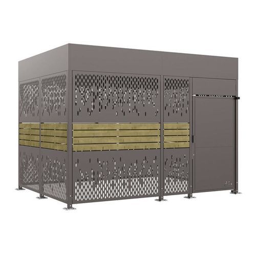 Gesicherter Fahrradunterstand - Horizon - PROCITY - modular / mit LED-Licht / galvanisiertem Stahl