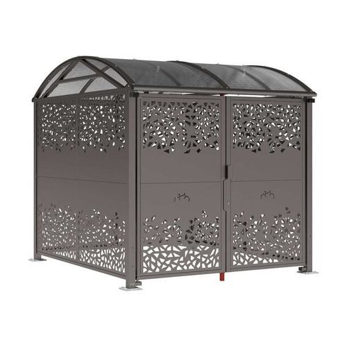 Polycarbonat-Überdachungen-Fahrradunterstand - L - PROCITY - gesichert / modular / mit LED-Licht