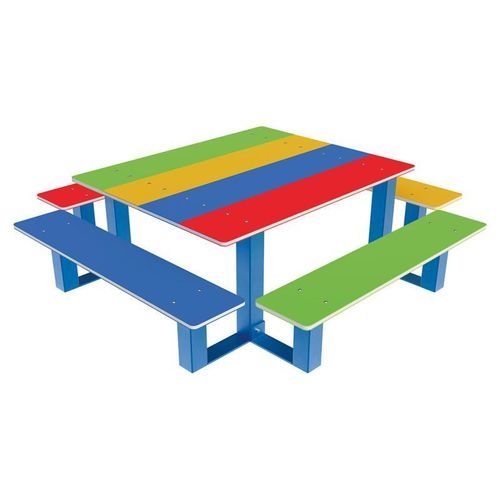 Moderner Picknicktisch - 309255 - PROCITY - HDPE / aus lackiertem Stahl / rechteckig
