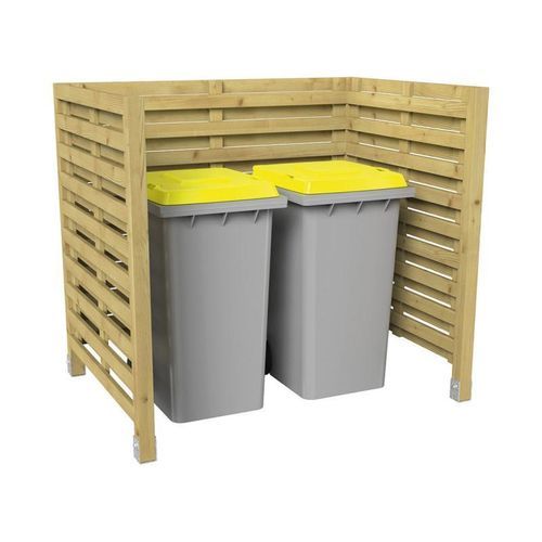 Recyclings-Mülltonnenbox - Turin - PROCITY - für Privatgebrauch / Holz / Holz