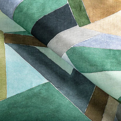 Möbelstoff - ROULADE PRINT  - Lee Jofa - für Vorhänge / geometrisches Muster / Leinen