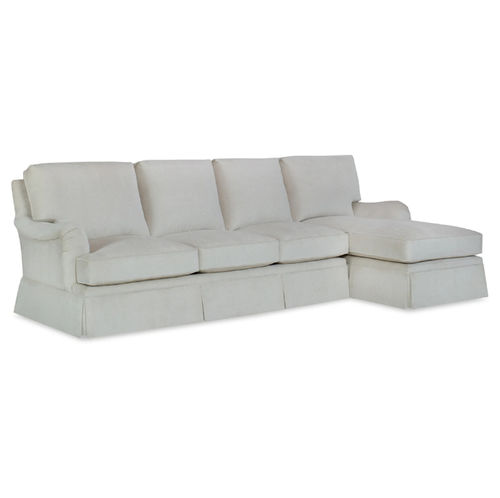 Modernes Sofa - PORTER SECTIONAL  - Lee Jofa - Leder / Polster / mit Fußstütze