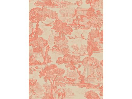 Stil-Tapete - VERSAILLES CORAL - Lee Jofa - Naturmotiv / rot