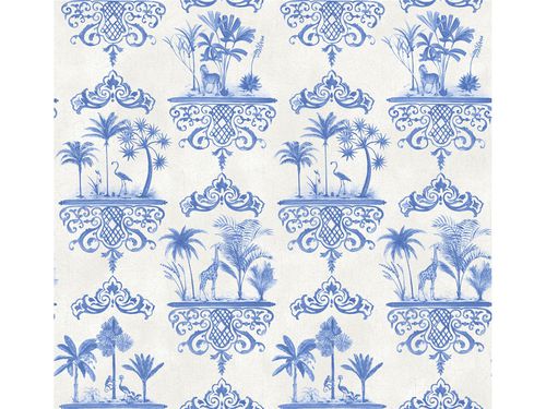 Klassische Tapete - ROUSSEAU - Lee Jofa - Motiv / blau