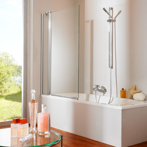 Feststehender Badewannen-Duschwand - 501 DESIGN PURE - Hüppe - rahmenlos