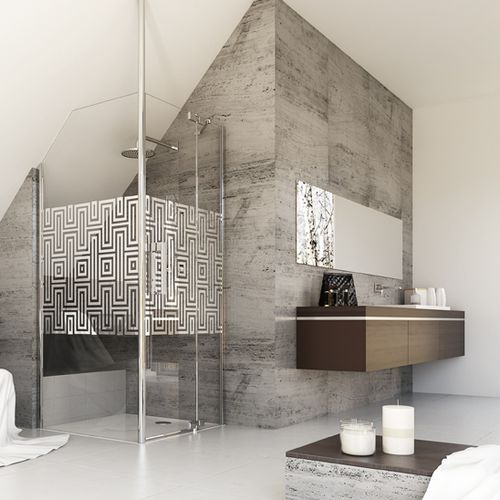 Einflügelige Duschwand - STUDIO BERLIN PURE - Hüppe - für Eckeinbau / teilgerahmt
