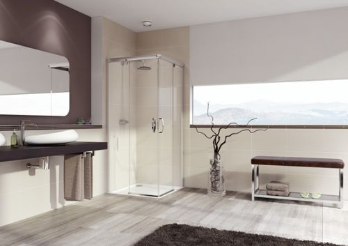 Einflügelige Duschwand - AURA ELEGANCE - Hüppe - für Eckeinbau