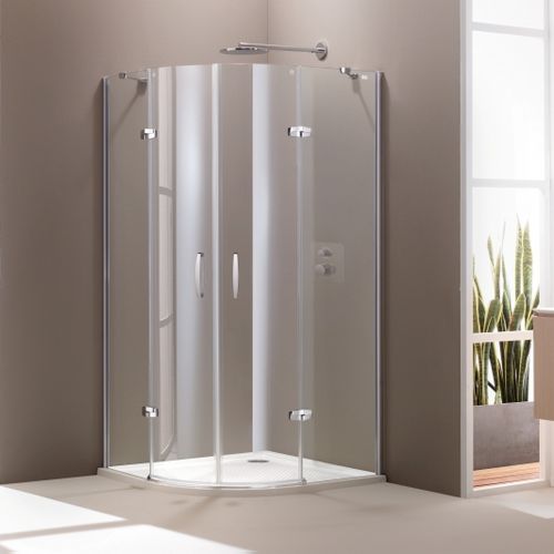 Einflügelige Duschwand - AURA ELEGANCE - Hüppe - gebogen / für Eckeinbau / rahmenlos