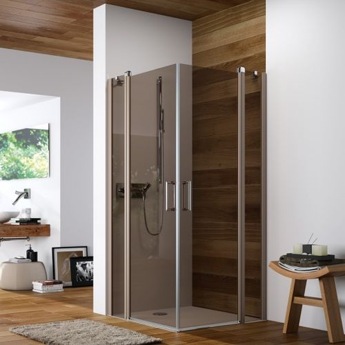 Einflügelige Duschwand - DESIGN ELEGANCE - Hüppe - für Eckeinbau / teilgerahmt