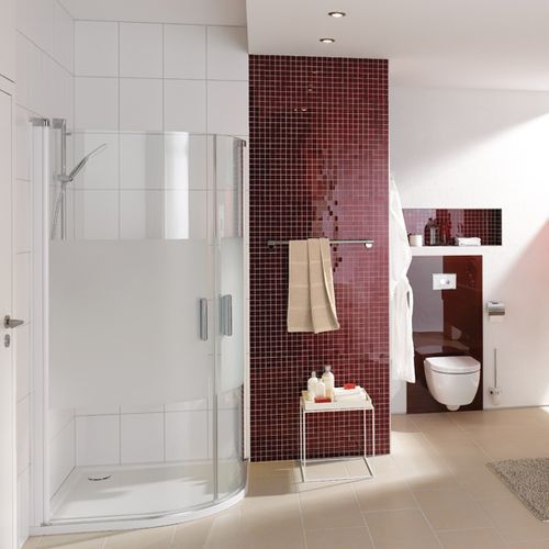 Einflügelige Duschwand - DESIGN ELEGANCE - Hüppe - gebogen / für Eckeinbau