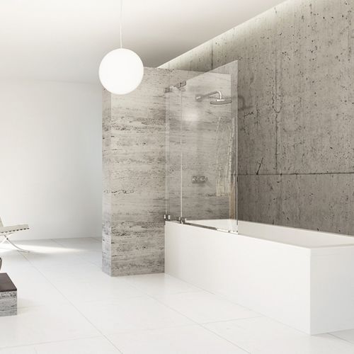 Einflügeliger Badewannen-Duschwand - STUDIO BERLIN PURE - Hüppe - eingerahmt / rahmenlos